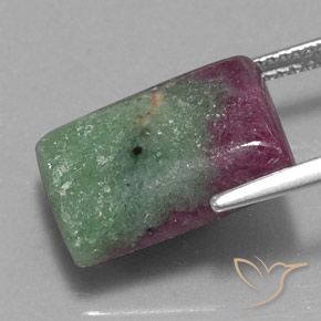 Rubis-Zoisite Multicolore naturelle Baquette, 11.43 ct, Opaque