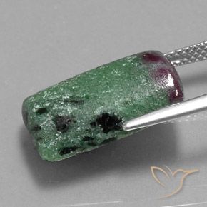 Rubis-Zoisite Multicolore naturelle Baquette, 13.09 ct, Opaque