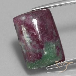 13.01ct Naturel Multicolore Rubis-Zoisite, Baquette, Opaque