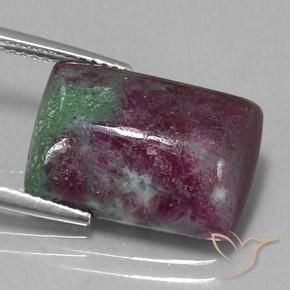 Rubis-Zoisite Multicolore naturelle Baquette, 13.01 ct, Opaque