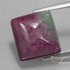 8.93ct Naturel Multicolore Rubis-Zoisite, Carré, Opaque