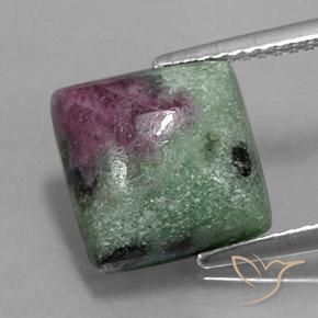 6.74ct Naturel Multicolore Rubis-Zoisite, Carré, Opaque