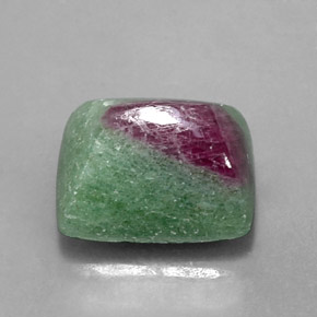 Rubis zoïsite multicolore naturelle baguette, 11,45 ct, opaque