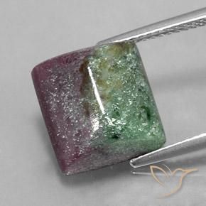 10.64ct Naturel Multicolore Rubis-Zoisite, Baquette, Opaque