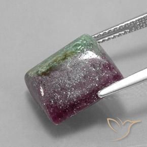 Rubis-Zoisite Multicolore naturelle Baquette, 10.64 ct, Opaque