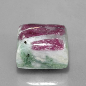 Rubis zoïsite multicolore naturelle baguette, 11,84 ct, opaque