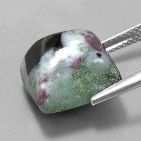 Rubis zoïsite multicolore naturelle carré, 14,96 ct, opaque
