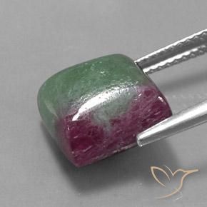 Rubis-Zoisite Multicolore naturelle Carré, 9.91 ct, Opaque