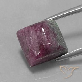 8.08ct Naturel Multicolore Rubis-Zoisite, Carré, Opaque