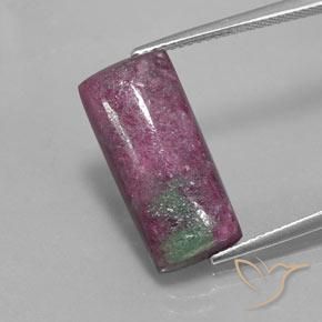 10.58ct Naturel Multicolore Rubis-Zoisite, Baquette, Opaque