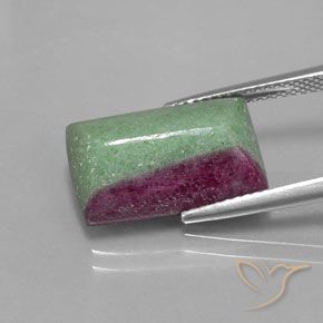 12.20ct Naturel Multicolore Rubis-Zoisite, Baquette, Opaque