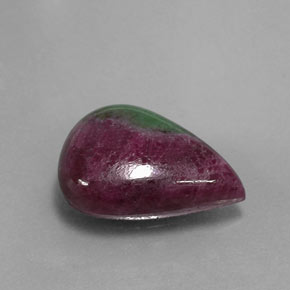 Rubis zoïsite multicolore naturelle en forme de poire, 10,24 ct, opaque