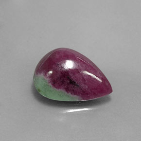Rubis-Zoisite Multicolore naturelle En forme de poire, 8.40 ct, Opaque