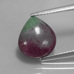Rubis-Zoisite Multicolore naturelle En forme de poire, 5.21 ct, Opaque