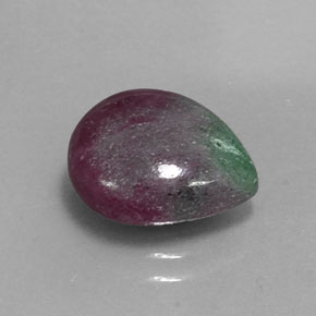 Rubis-Zoisite Multicolore naturelle En forme de poire, 5.21 ct, Opaque