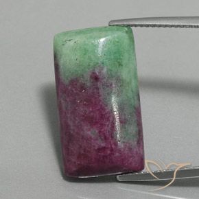 18.00ct Naturel Multicolore Rubis-Zoisite, Baquette, Opaque