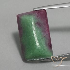 16.86ct Naturel Multicolore Rubis-Zoisite, Baquette, Opaque