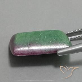 Rubis-Zoisite Multicolore naturelle Baquette, 16.86 ct, Opaque