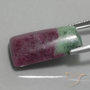 Rubis-Zoisite Multicolore naturelle Baquette, 19.85 ct, Opaque