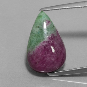 Rubis-Zoisite Multicolore naturelle En forme de poire, 6.58 ct, Opaque