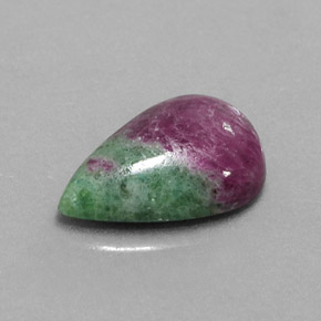 Rubis-Zoisite Multicolore naturelle En forme de poire, 6.58 ct, Opaque