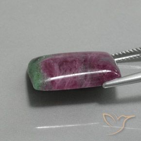 Rubis-Zoisite Multicolore naturelle Baquette, 18.36 ct, Opaque
