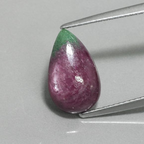 Rubis-Zoisite Multicolore naturelle En forme de poire, 4.83 ct, Opaque