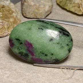 Rubis-Zoisite Multicolore naturelle ovale, 48.98 ct, Opaque