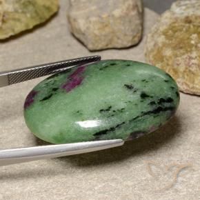 Rubis-Zoisite Multicolore naturelle ovale, 48.98 ct, Opaque