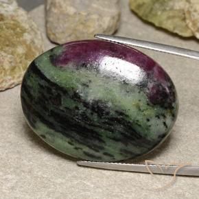 Rubis-Zoisite Multicolore naturelle ovale, 56.55 ct, Opaque