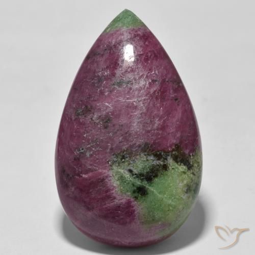 93.98ct Naturel Multicolore Rubis-Zoisite, En forme de poire, Opaque