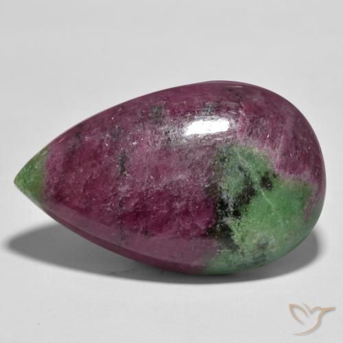 Rubis-Zoisite Multicolore naturelle En forme de poire, 93.98 ct, Opaque