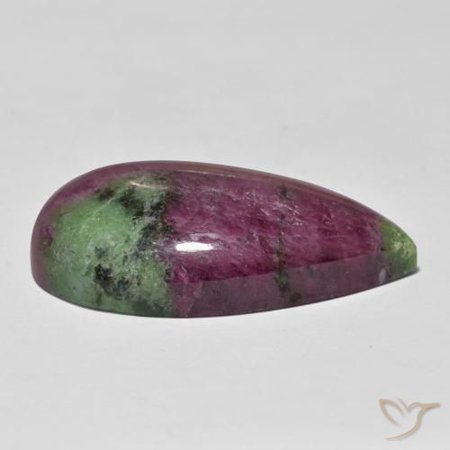 Rubis-Zoisite Multicolore naturelle En forme de poire, 93.98 ct, Opaque