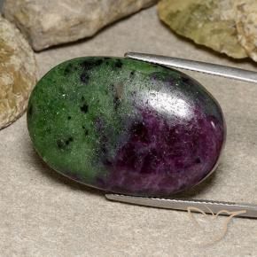 Rubis-Zoisite Multicolore naturelle ovale, 49.58 ct, Opaque