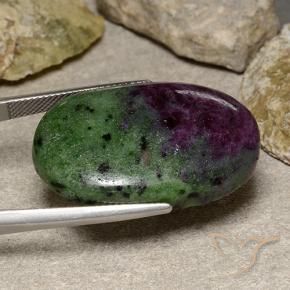 Rubis-Zoisite Multicolore naturelle ovale, 49.58 ct, Opaque