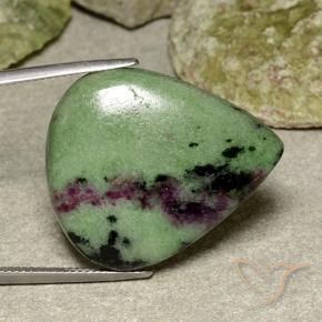 Rubis-Zoisite Multicolore naturelle En forme de poire, 40.42 ct, Opaque