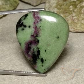 Rubis-Zoisite Multicolore naturelle En forme de poire, 40.42 ct, Opaque