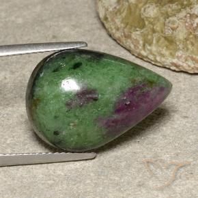 Rubis-Zoisite Multicolore naturelle En forme de poire, 15.77 ct, Opaque