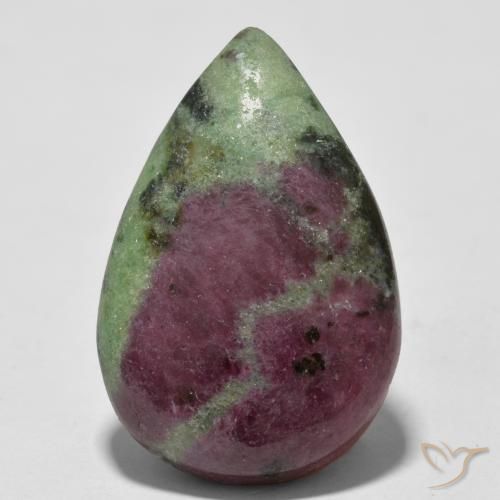 29.84ct Naturel Multicolore Rubis-Zoisite, En forme de poire, Opaque