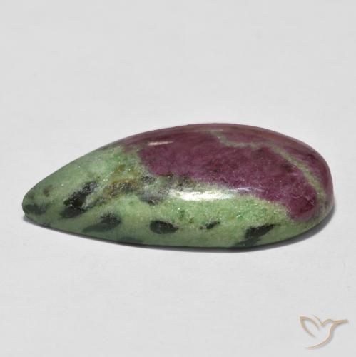 Rubis-Zoisite Multicolore naturelle En forme de poire, 29.84 ct, Opaque
