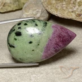 Rubis-Zoisite Multicolore naturelle En forme de poire, 62.20 ct, Opaque