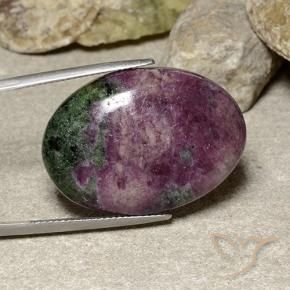 Rubis-Zoisite Multicolore naturelle ovale, 42.28 ct, Opaque