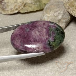 Rubis-Zoisite Multicolore naturelle ovale, 42.28 ct, Opaque