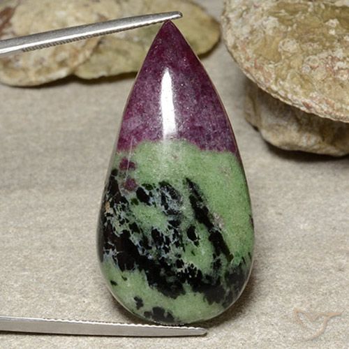 45.46ct Naturel Multicolore Rubis-Zoisite, En forme de poire, Opaque