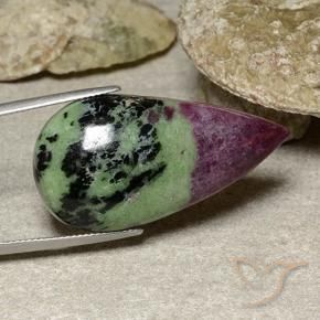 Rubis-Zoisite Multicolore naturelle En forme de poire, 45.46 ct, Opaque