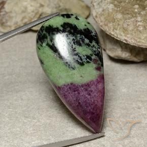 Rubis-Zoisite Multicolore naturelle En forme de poire, 45.46 ct, Opaque
