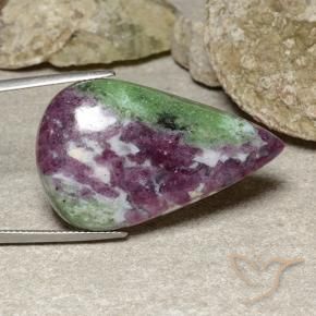 Rubis-Zoisite Multicolore naturelle En forme de poire, 51.87 ct, Opaque