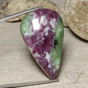Rubis-Zoisite Multicolore naturelle En forme de poire, 51.87 ct, Opaque