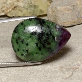 Rubis-Zoisite Multicolore naturelle En forme de poire, 37.17 ct, Opaque