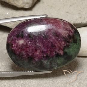 Rubis-Zoisite Multicolore naturelle ovale, 46.96 ct, Opaque